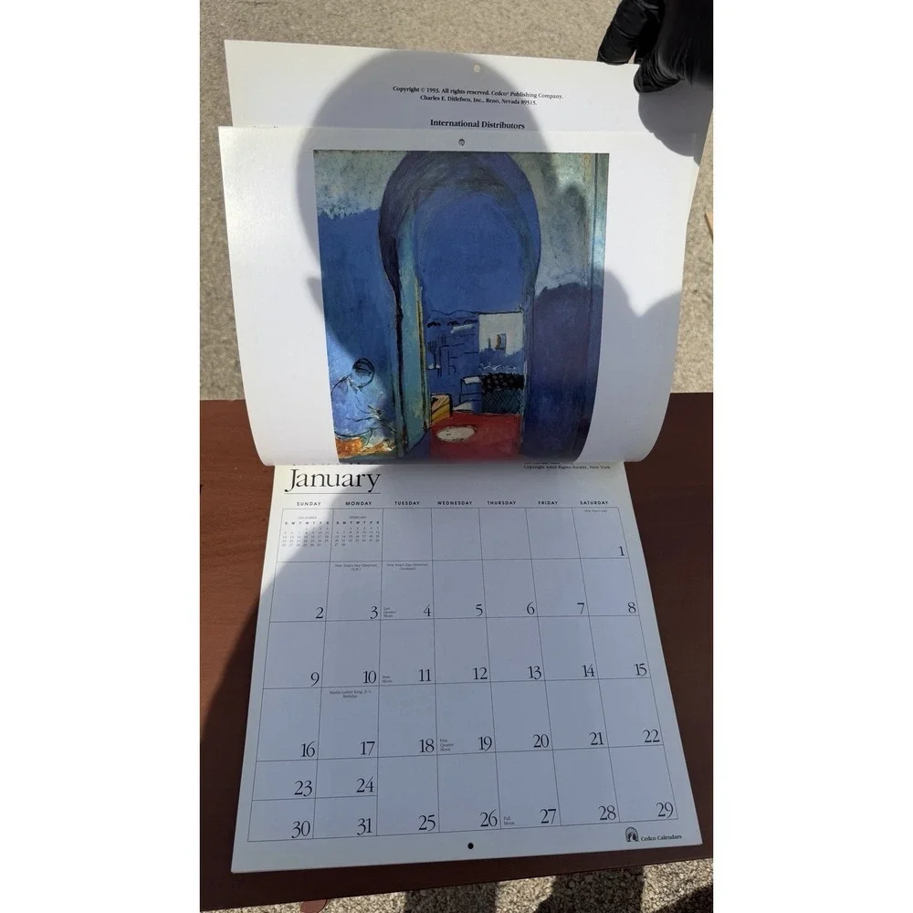Henri‎ Matisse 1994 Wall Calendar Vintage Cedco Art Calendar